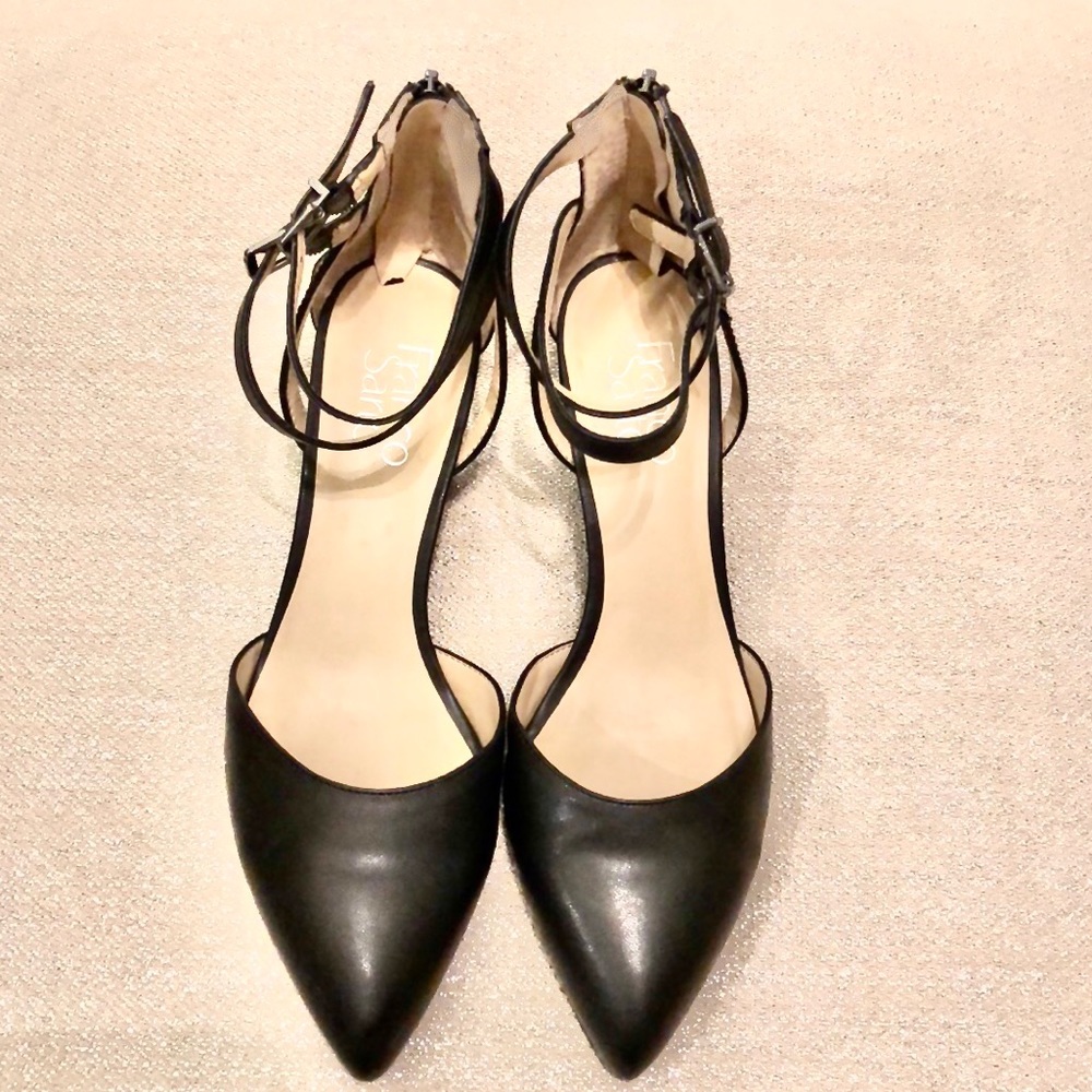 Franco Sarto Trudy strappy black wedge